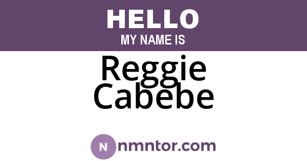 Reggie Cabebe