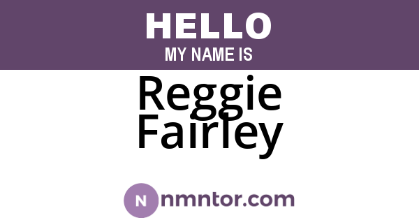 Reggie Fairley