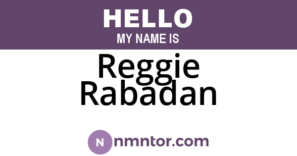 Reggie Rabadan