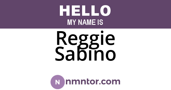 Reggie Sabino