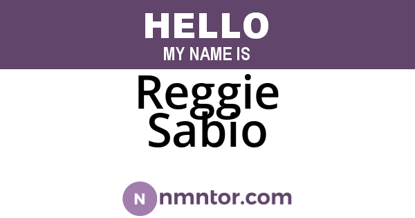 Reggie Sabio