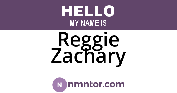 Reggie Zachary