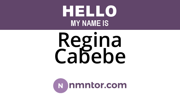 Regina Cabebe