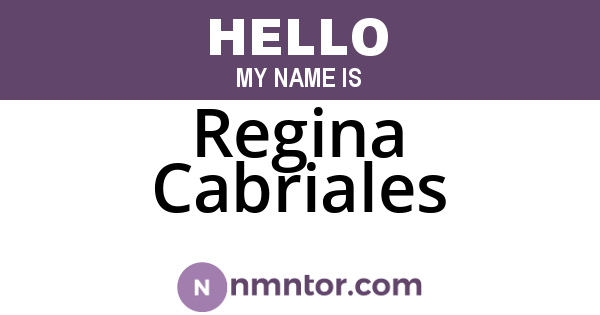Regina Cabriales