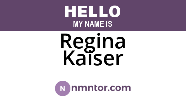 Regina Kaiser