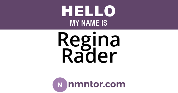 Regina Rader