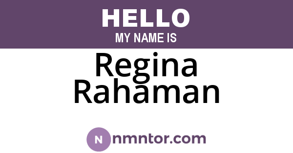 Regina Rahaman