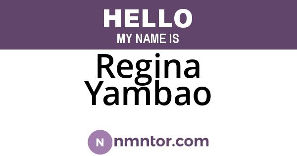 Regina Yambao
