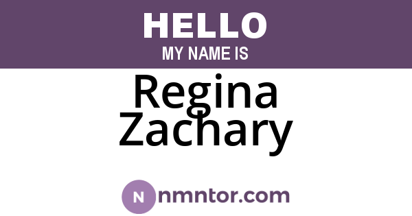 Regina Zachary