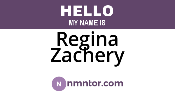 Regina Zachery