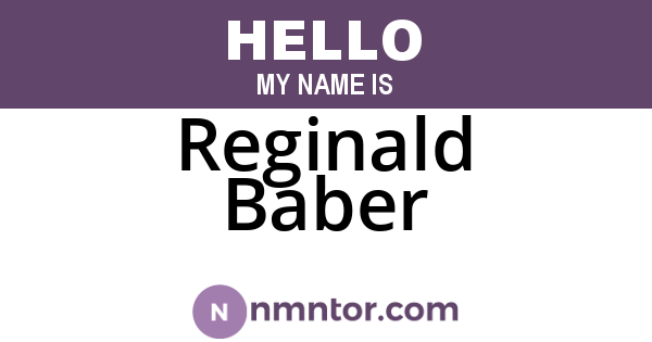 Reginald Baber