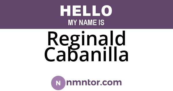 Reginald Cabanilla