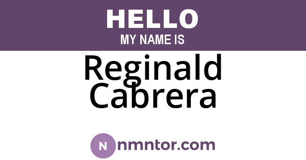 Reginald Cabrera