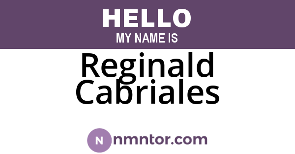 Reginald Cabriales