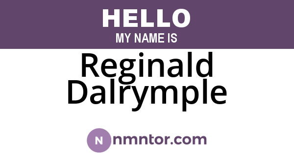 Reginald Dalrymple