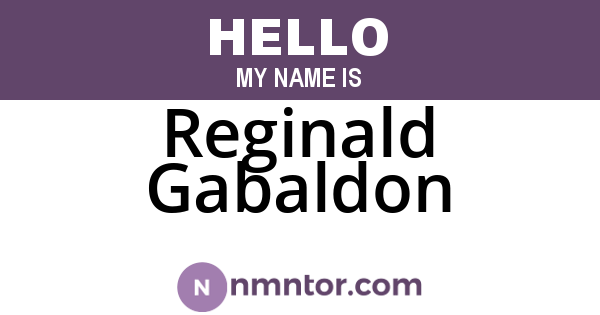 Reginald Gabaldon