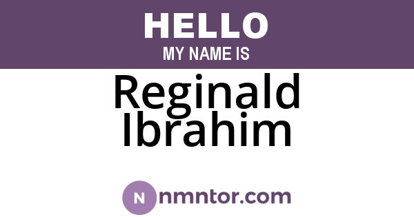Reginald Ibrahim