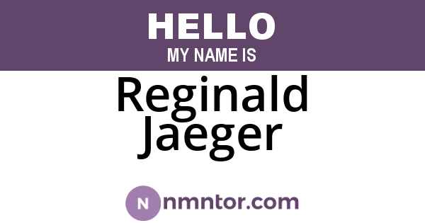 Reginald Jaeger