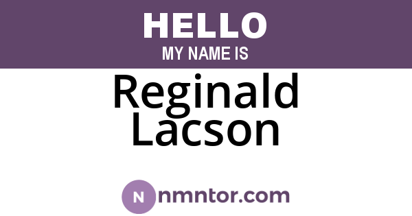 Reginald Lacson