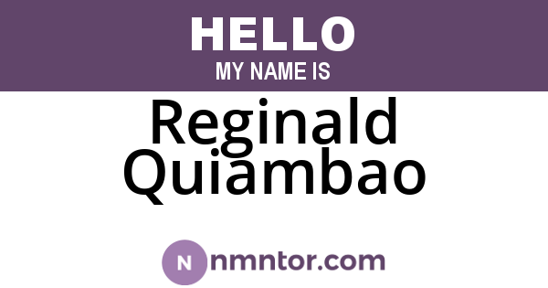 Reginald Quiambao
