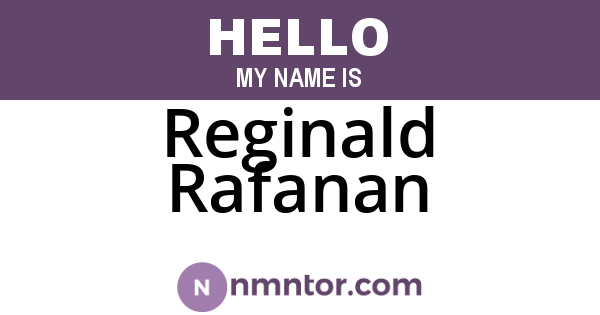 Reginald Rafanan