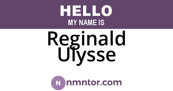 Reginald Ulysse