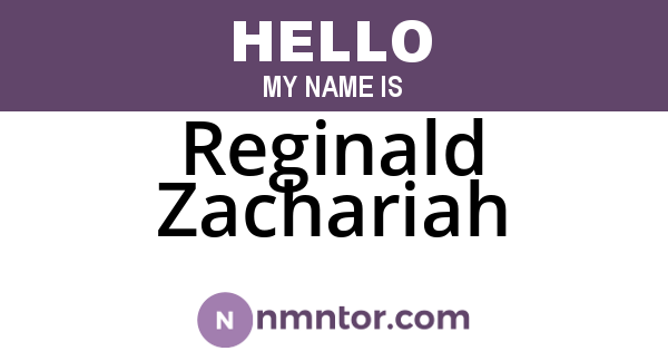 Reginald Zachariah