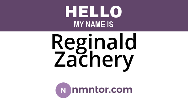 Reginald Zachery