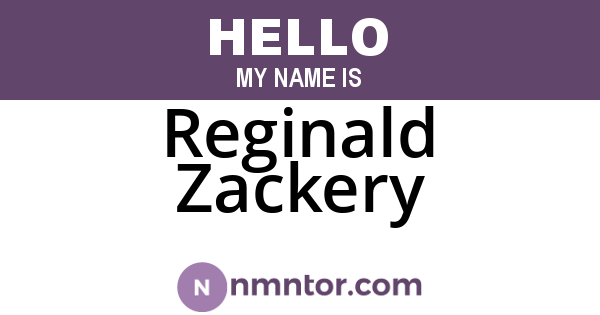 Reginald Zackery