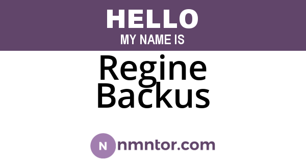 Regine Backus