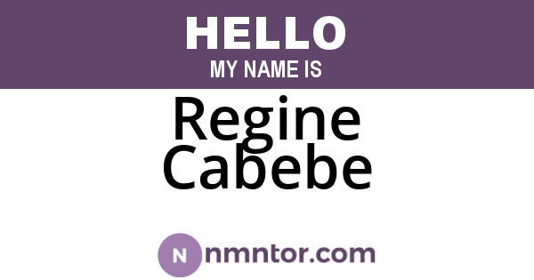Regine Cabebe