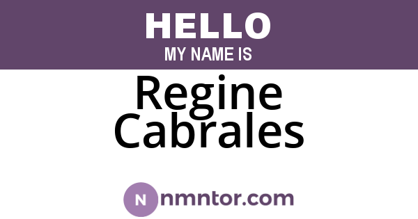 Regine Cabrales