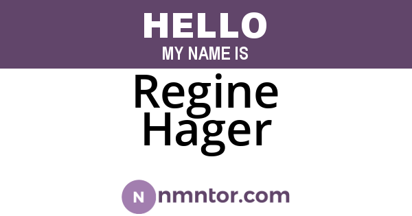 Regine Hager