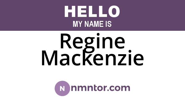 Regine Mackenzie