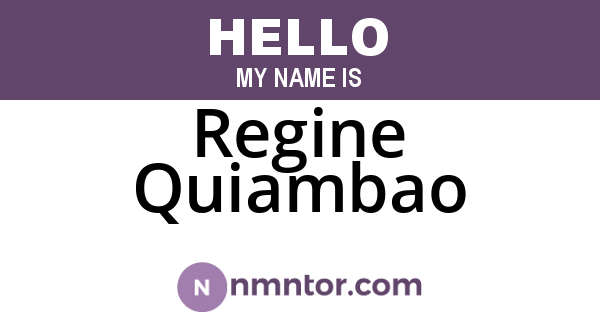 Regine Quiambao
