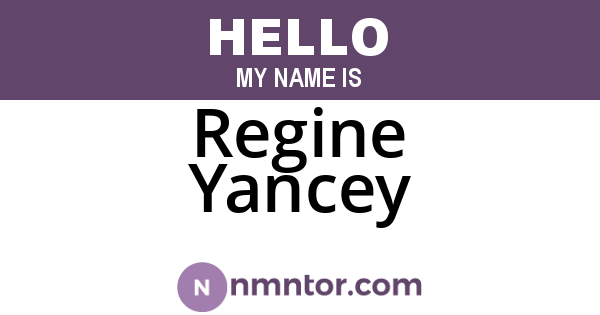 Regine Yancey