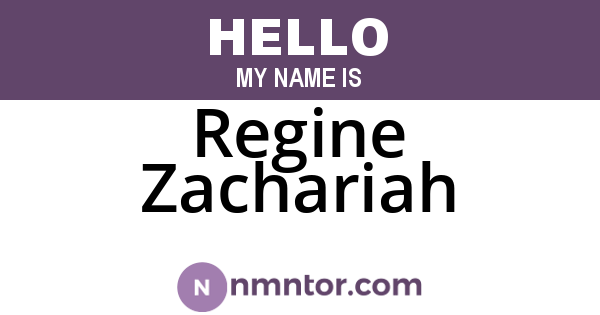 Regine Zachariah