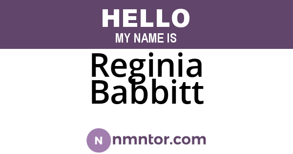 Reginia Babbitt
