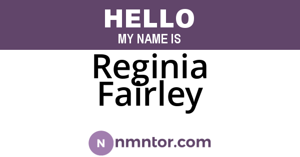 Reginia Fairley