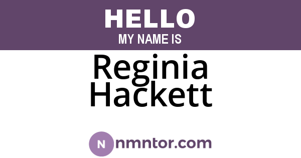 Reginia Hackett