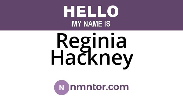 Reginia Hackney