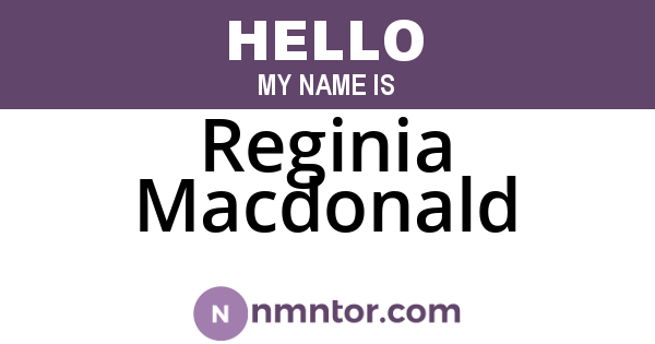 Reginia Macdonald