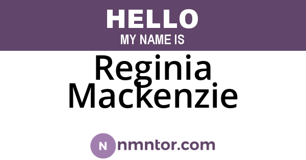 Reginia Mackenzie