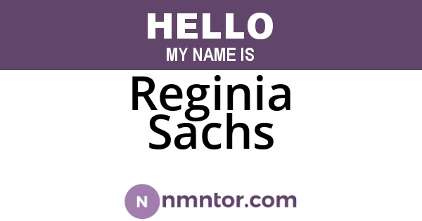 Reginia Sachs