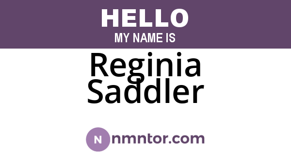 Reginia Saddler