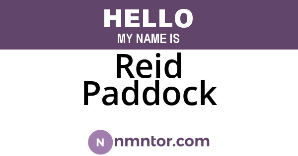Reid Paddock