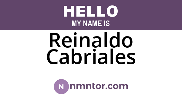 Reinaldo Cabriales