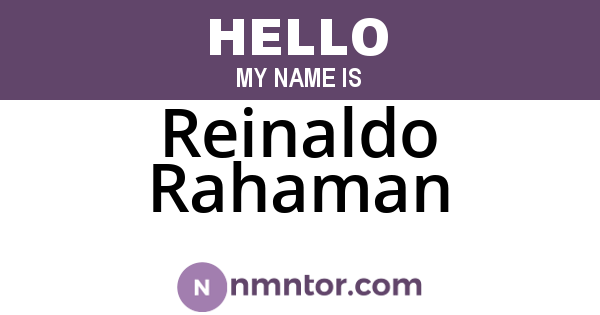 Reinaldo Rahaman
