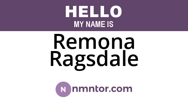 Remona Ragsdale