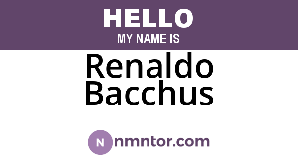 Renaldo Bacchus